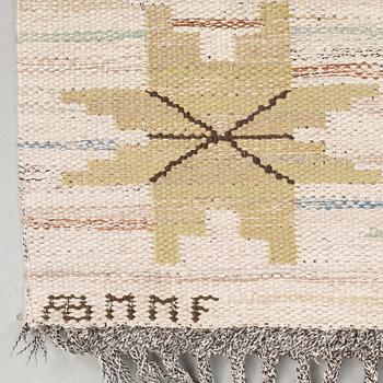 CARPET. "Höstmattan". Flat weave. 305,5 x 201,5 cm. Signed AB MMF.