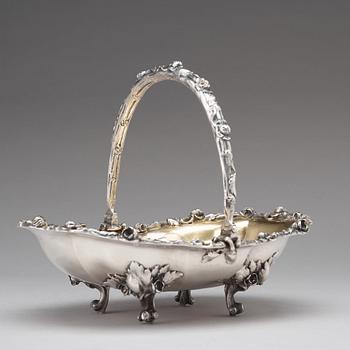 A Russian 19th century parcel-gilt silver fruit basket,  St. Petersburg 1861.