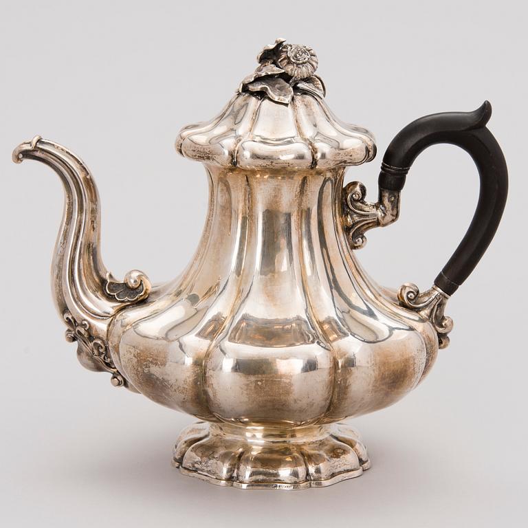 A Mid-19th Century silver coffee pot, Johann Friedrich Krickhan Co.