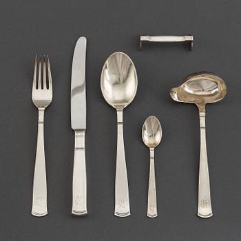 Jacob Ängman, silver cutlery 'Rosenholm' (25 pc), GAB.