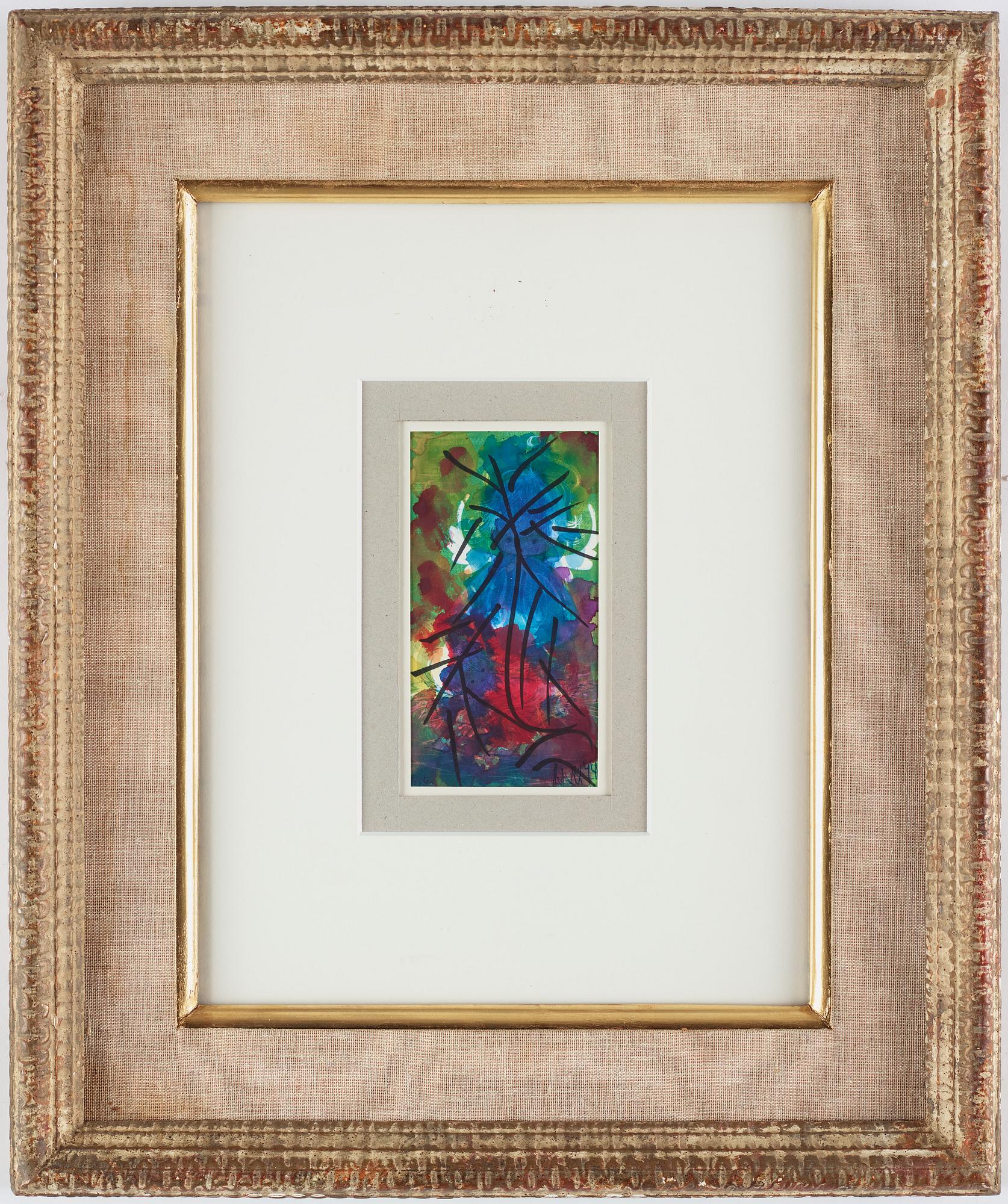 NELL WALDEN, mixed media on print, signed and dated - 74.