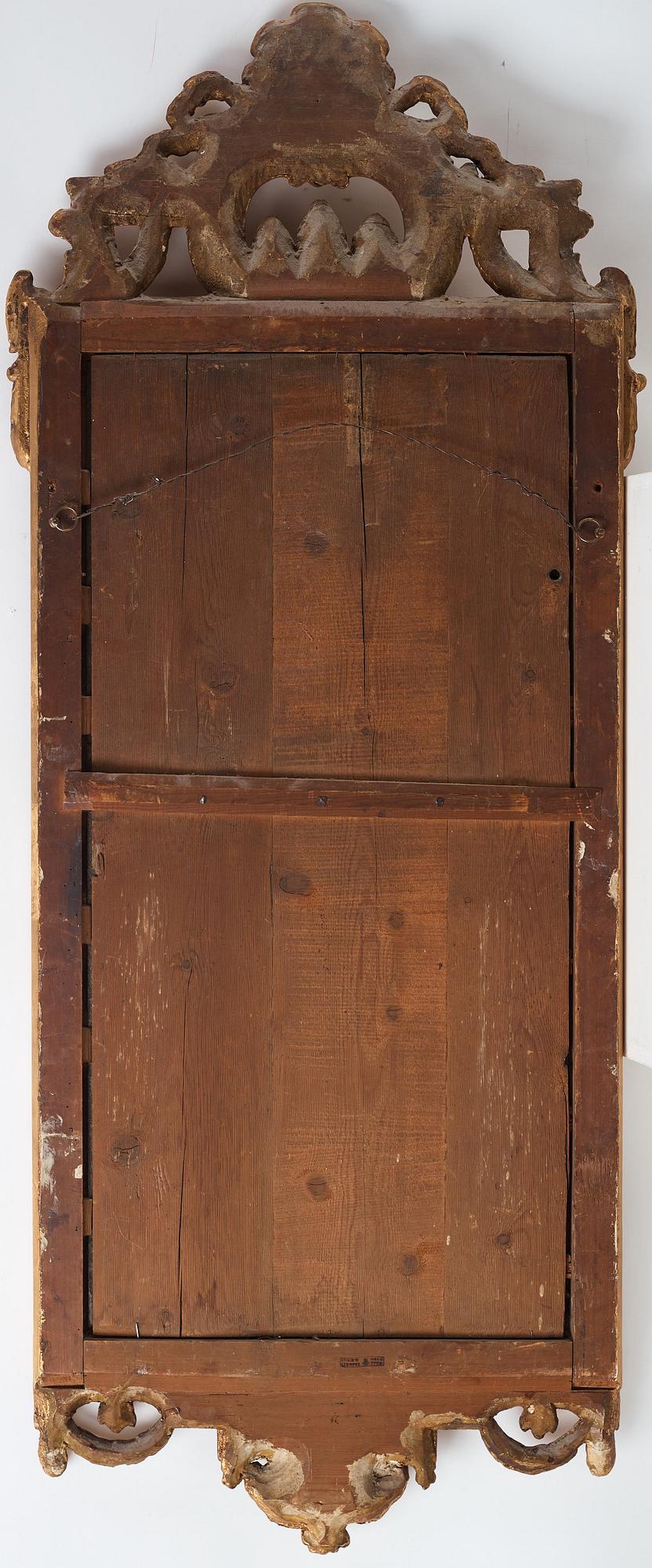 A Transition Rococo/Gustavian 18th century mirror by Johan Åkerblad (master in Stockholm 1758-1799).