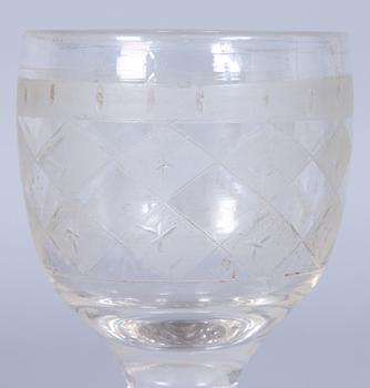 TEDOSA, glas, samt LIKÖRGLAS, 1800-tal.