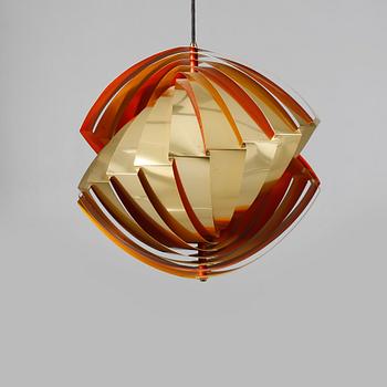 TAKLAMPA, "Konkylie" / "Tivolilampan", Louis Weisdorf, Lyfa, Danmark, 1960-tal. Höjd ca 40 cm.