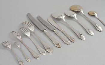 BESTICKUPPSÄTTNING, 85 delar, nysilver, "Haga", 1900-tal.