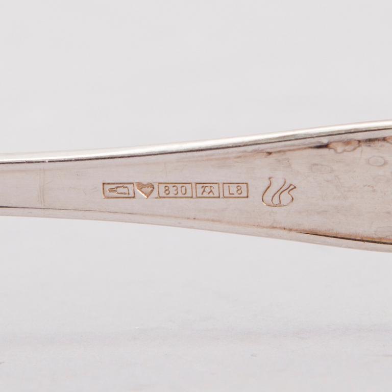 BESTICKUPPSÄTTNING, 51 delar, silver "Chippendale", 1900-talets slut.