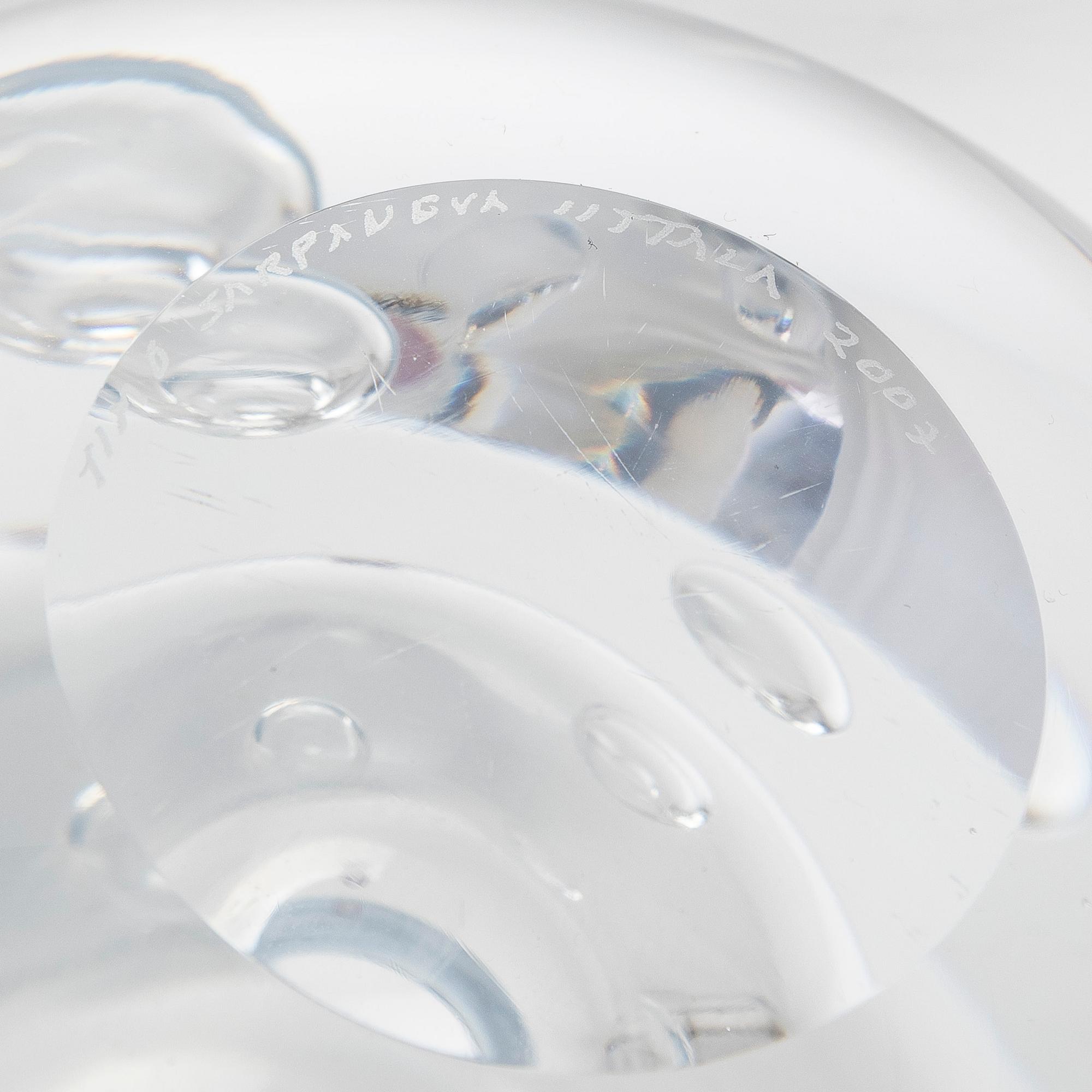 Timo Sarpaneva, glasskulptur, "Claritas", signerad Timo Sarpaneva Iittala 2007.