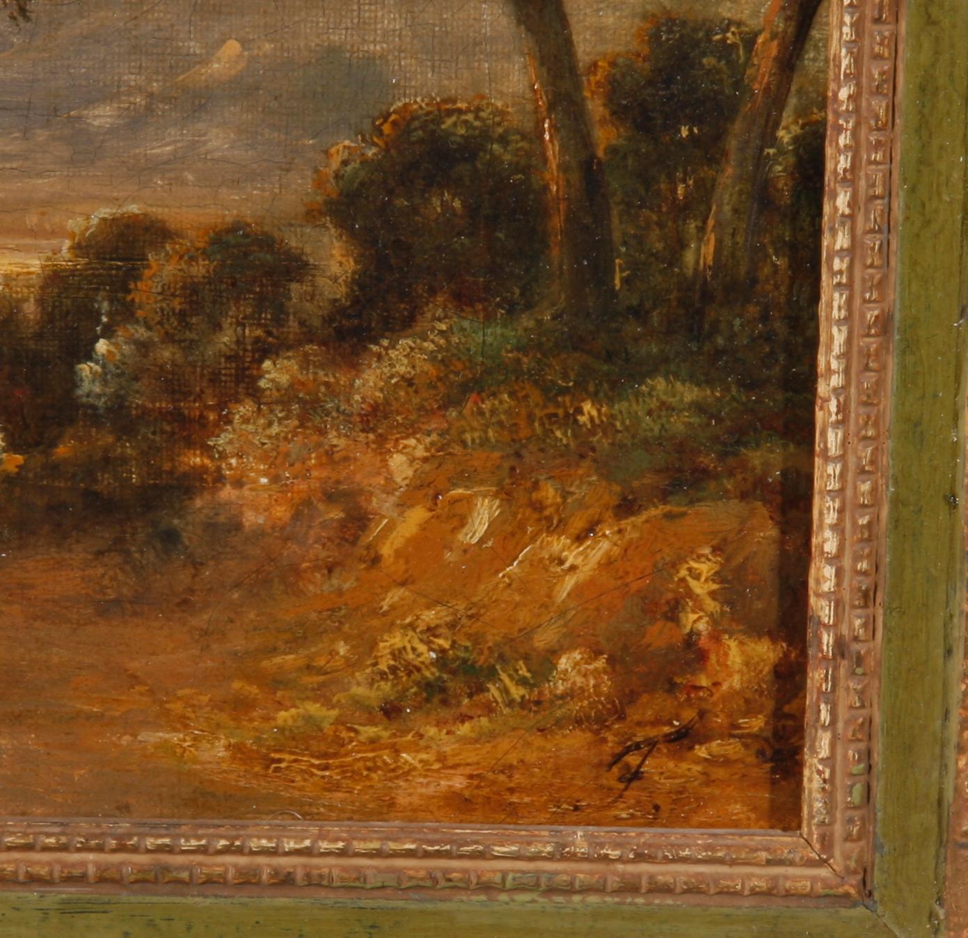 OKÄND KONSTNÄR. Olja på duk. 1800-tal. Monogram sign "F".