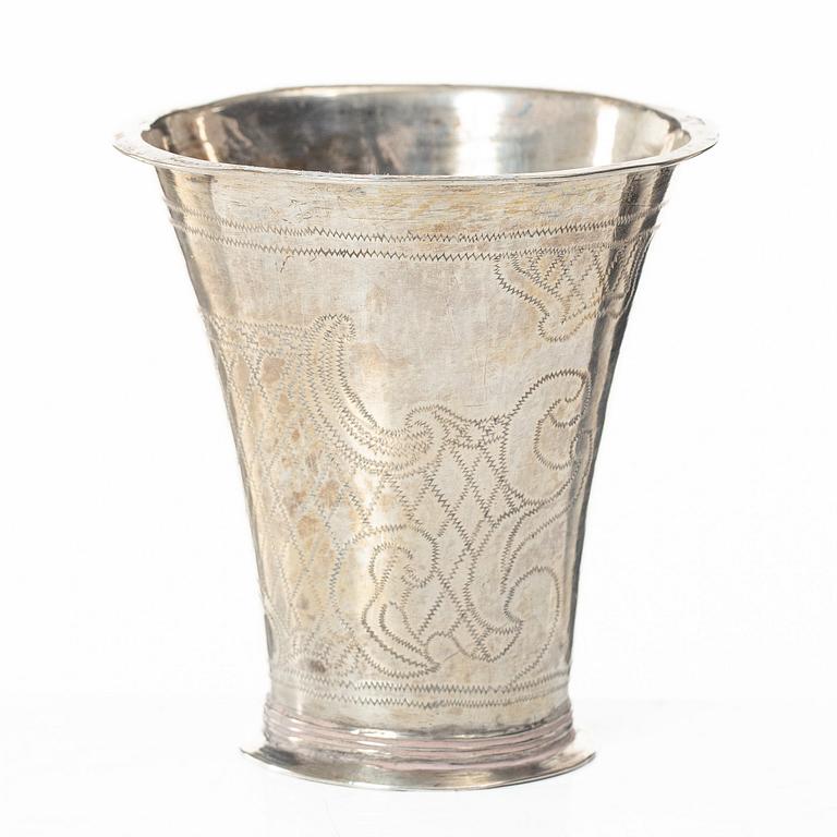 A Swedish silver beaker, marks of Otto Henrik Sjöberg, Falun 1747.