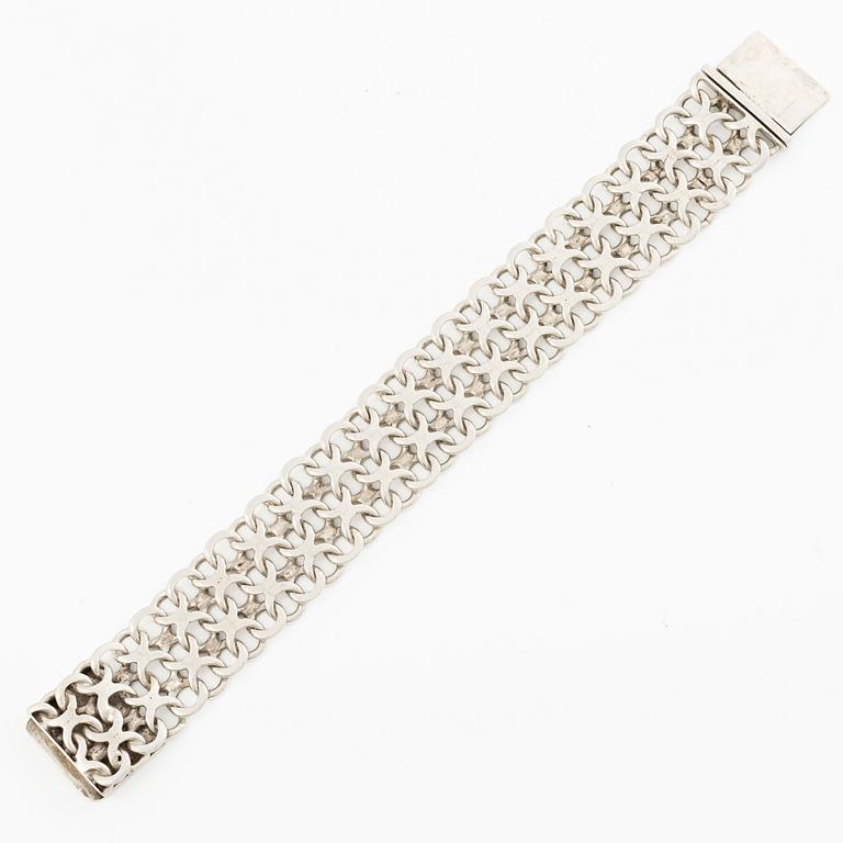 Armband, silver, x-länk.