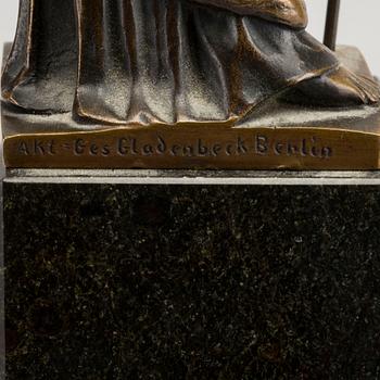 UNKNOWN  ARTIST, BRONZE SCULPTURE, Akt.-Ges: Gladenbeck Berlin.