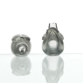 Tyra Lundgren, fåglar, 2 st, Venini, Murano, Italien 1940-50-tal.