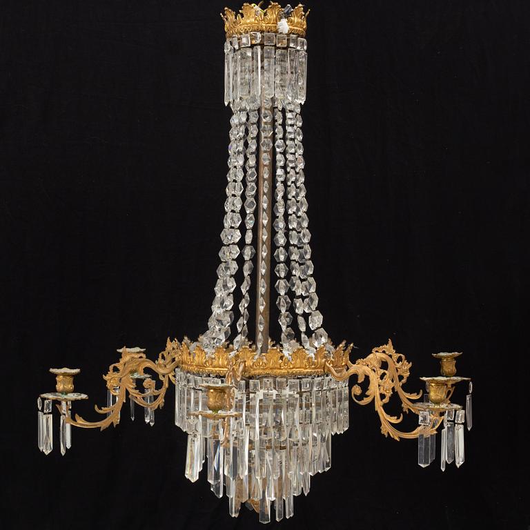 A chandelier, circa 1900.