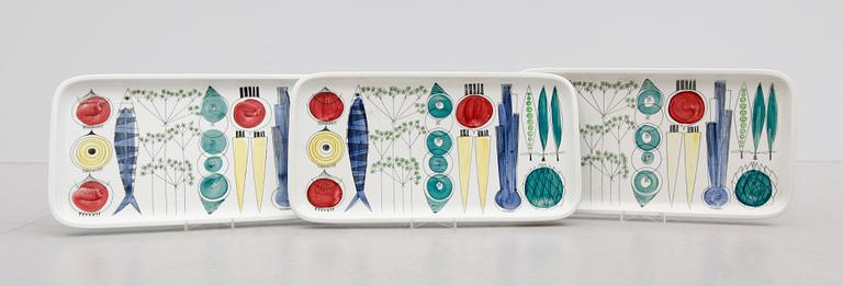 SERVERINGSFAT, 3 st, porslin, "Pick-Nick", Marianne Westman, Rörstrand.