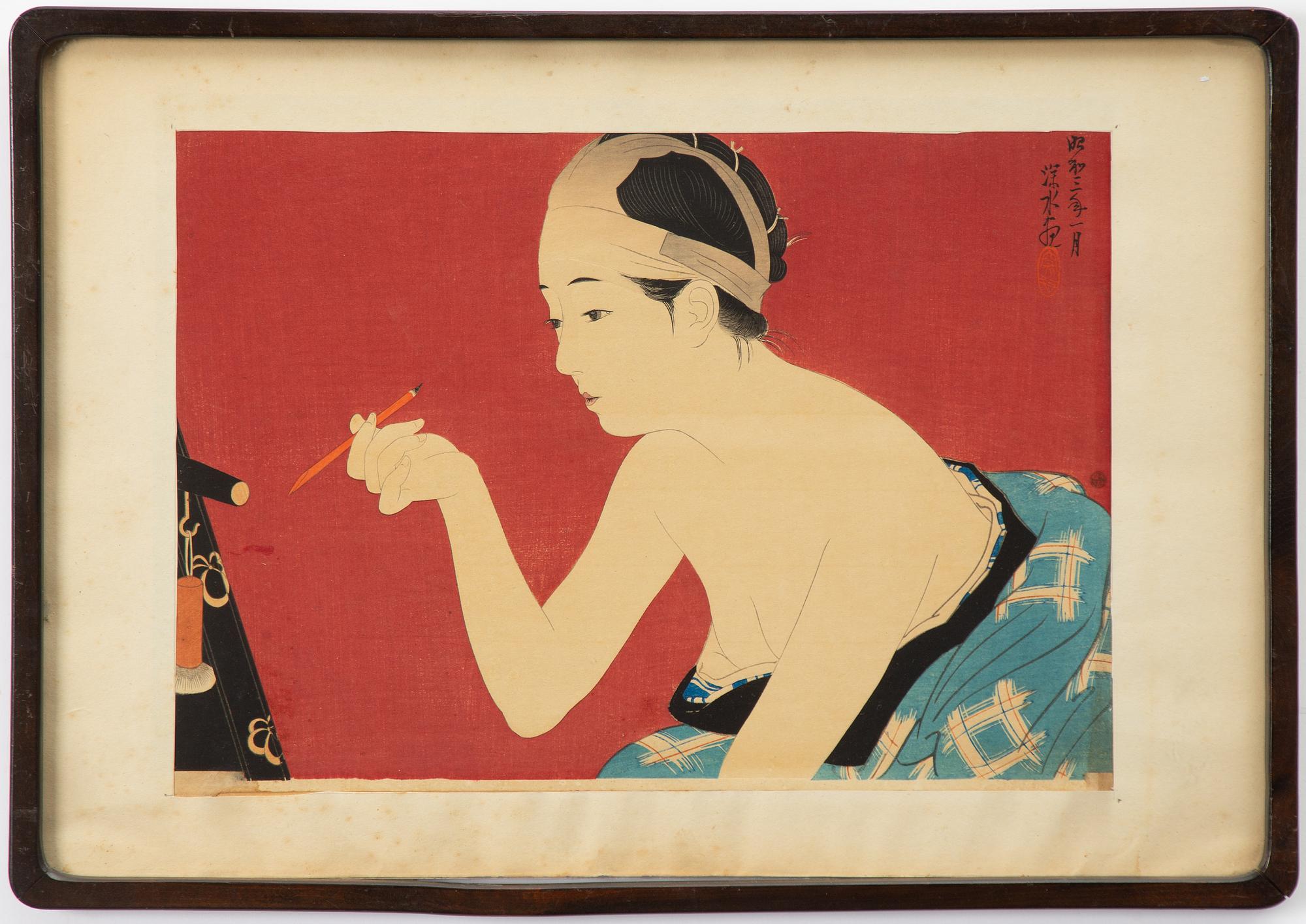 Ito Shinsui, "Mayuzumi" (Blackening the eyebrows).