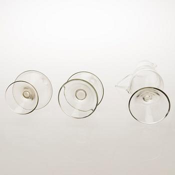 TAMARA ALADIN, Three clear glass decanters of the X-series, Riihimäen Lasi 1961-64. Models designed in 1961.