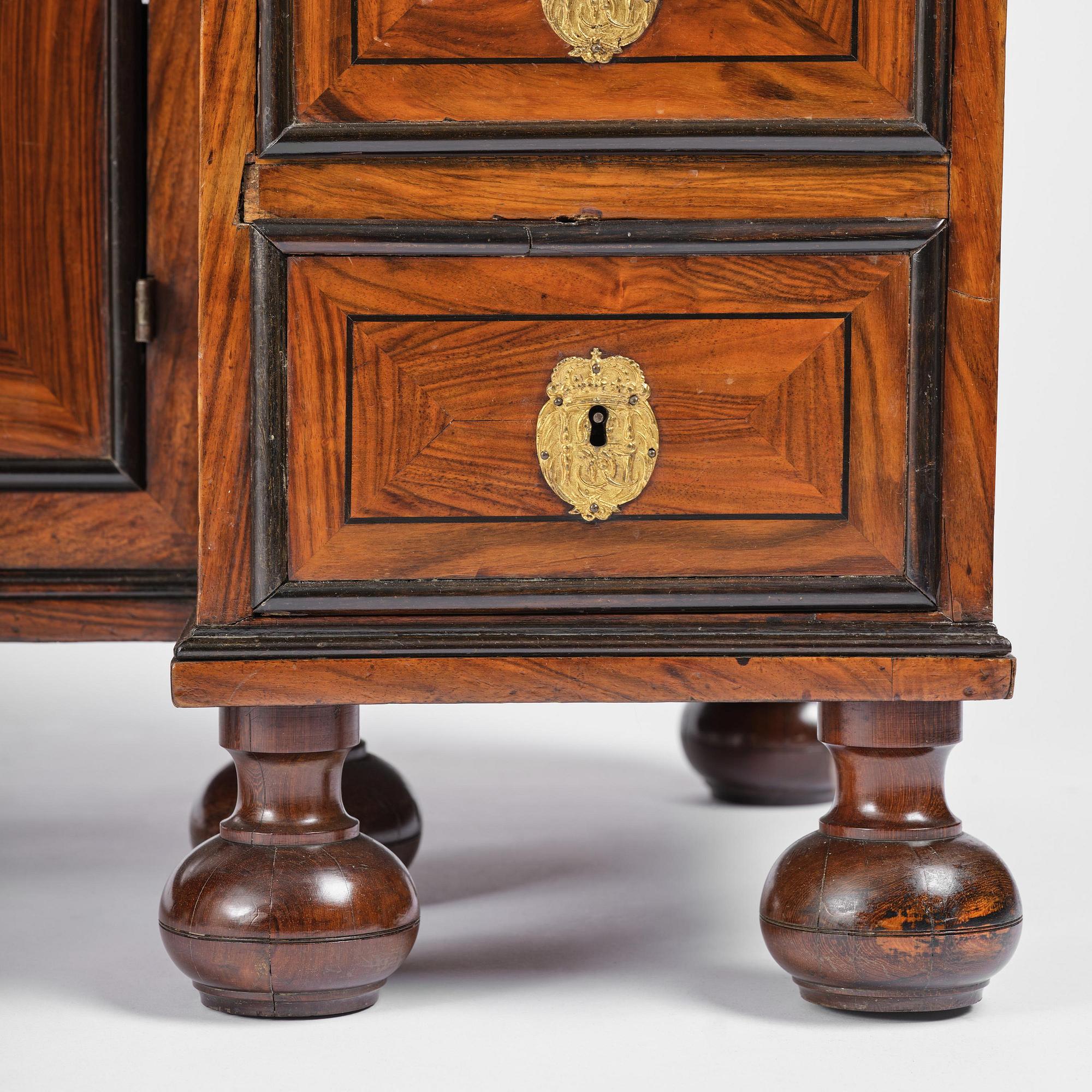 A Swedish Baroque Royal writing desk, by Hindrich von Hachten Ordered for the queen Hedvig Eleonora (1636-1715) 1683.