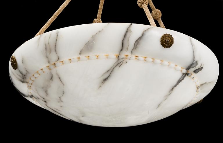 An alabaster ceiling lamp, first half of the 20th century.