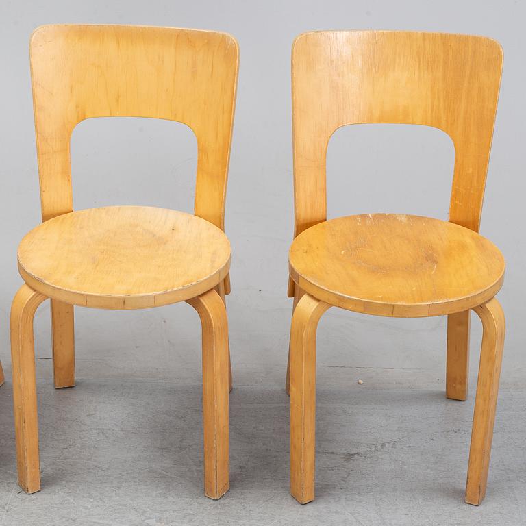 Alvar Aalto, stolar, 4 stycken , modell 66, Artek.