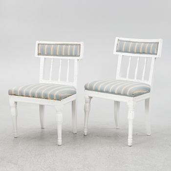 A set of five late Gustavian chairs, circa 1800.