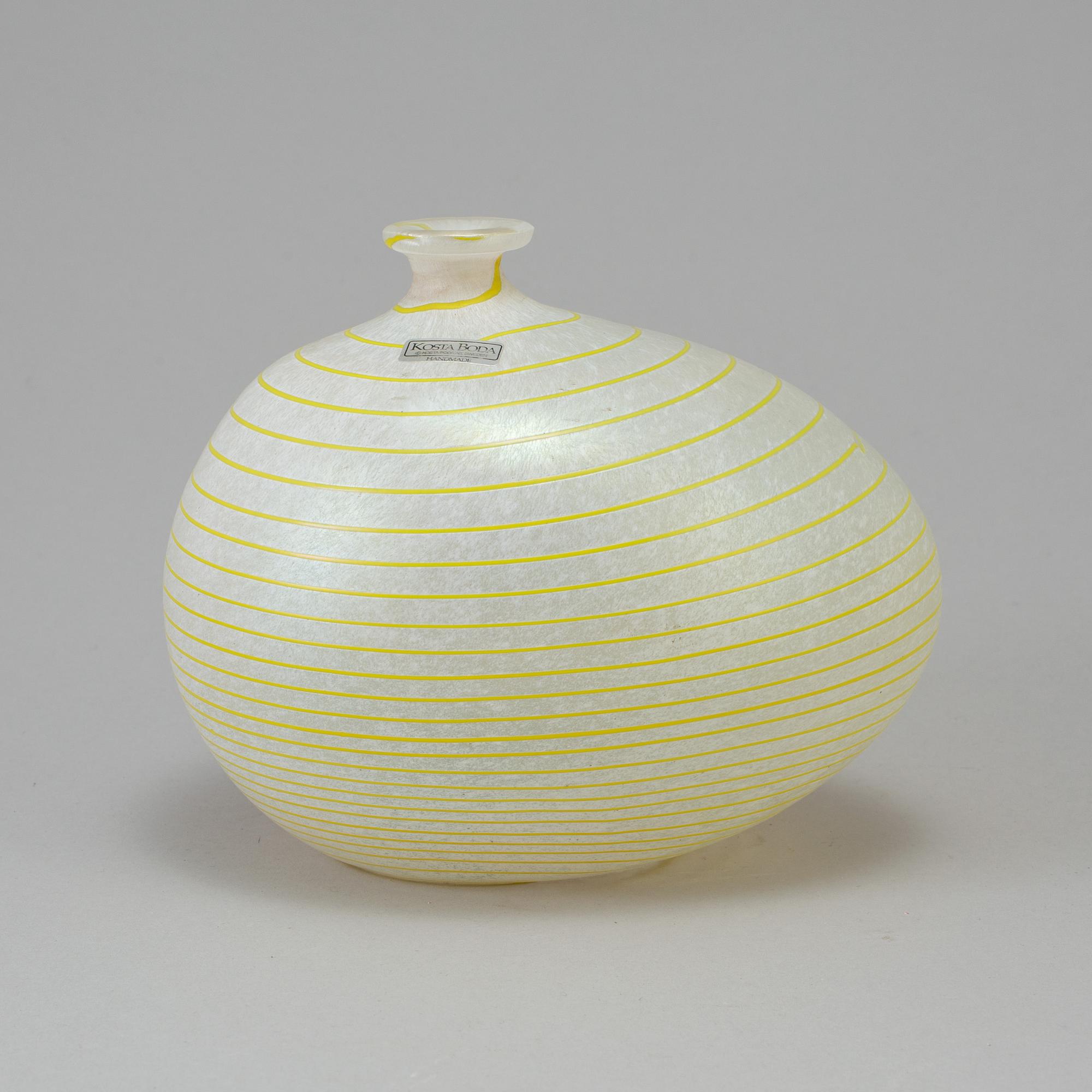 A glass vase by Bertil Vallien, Kosta Boda.