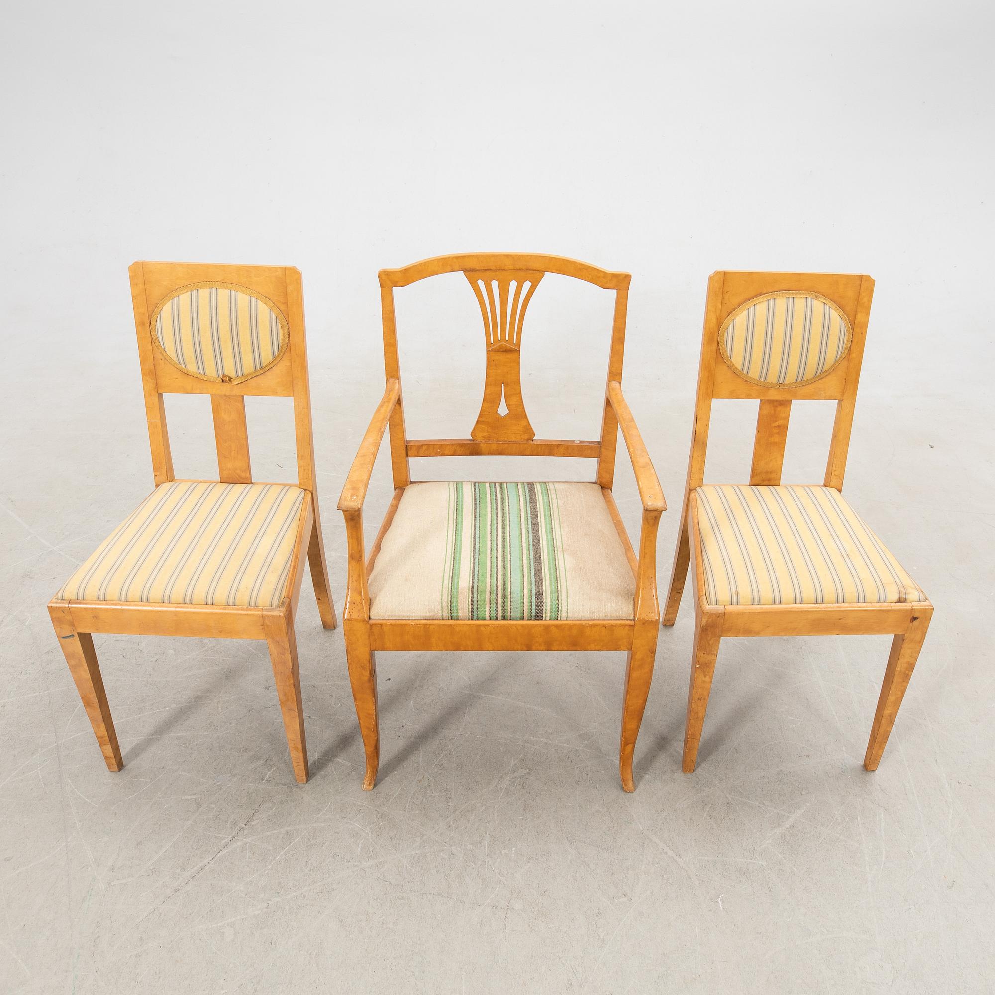 Stolar 2 st samt karmstol 1900-talets början.