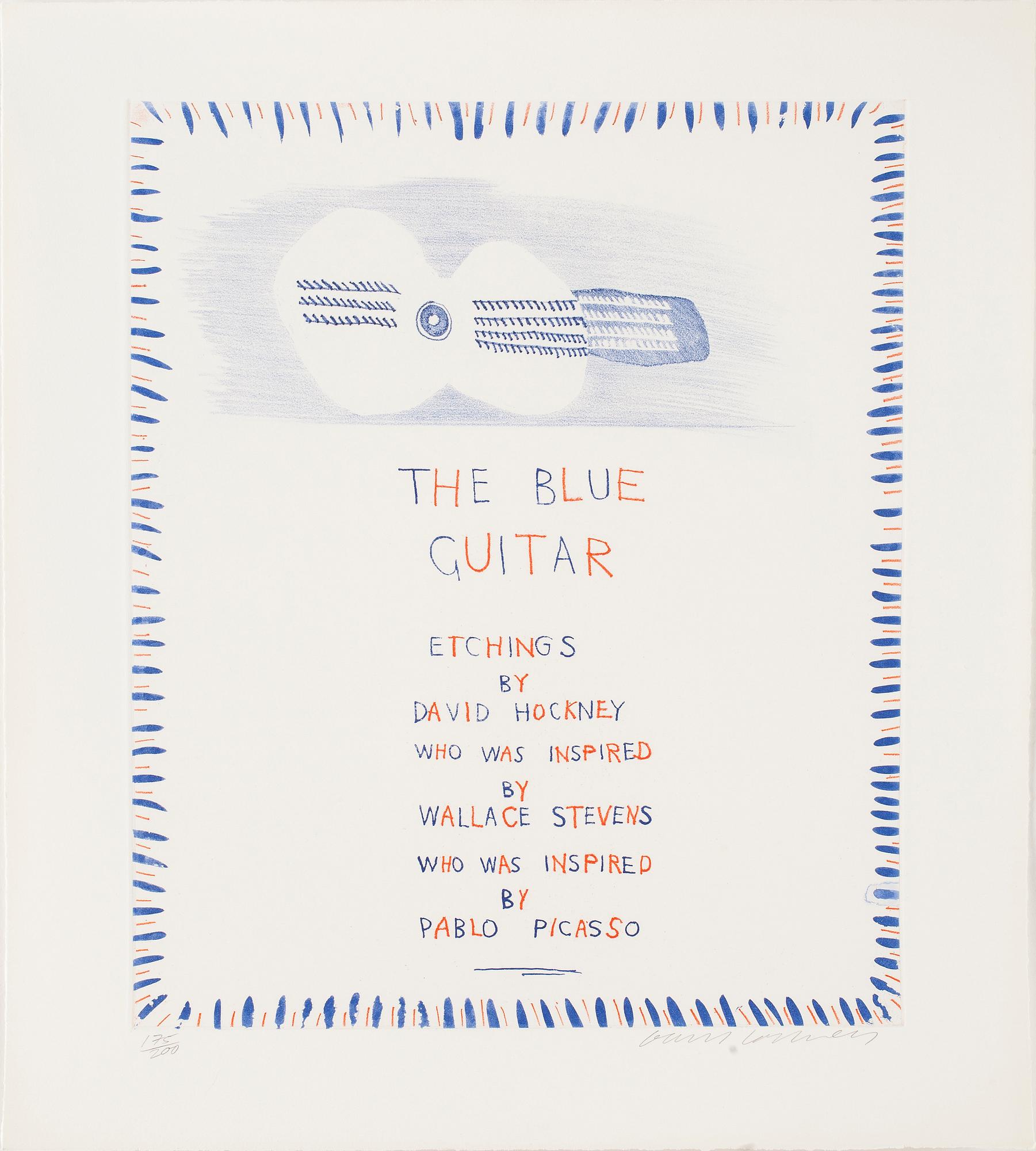 DAVID HOCKNEY, etsning, The Blue Guitar, 1976/77, ur en portfolio med 20 etsningar, signerad och numrerad 175/200.