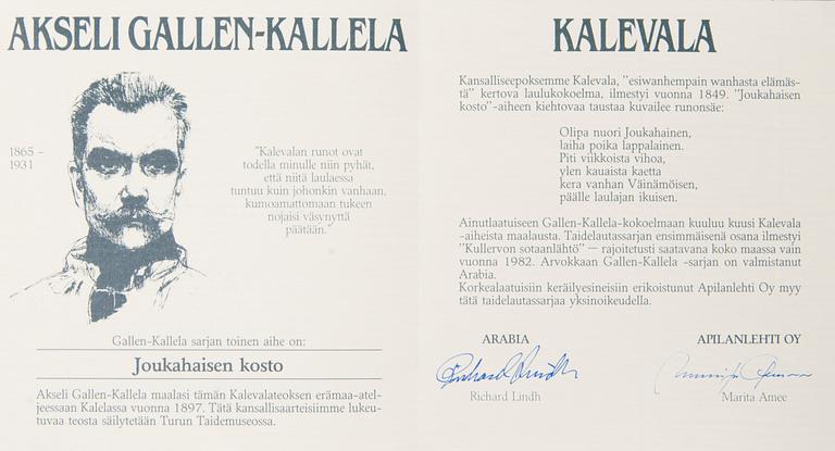 JUBILEUMSTALLRIKAR, 17 st, "Kalevala", porslin, Arabia, 1980-tal.