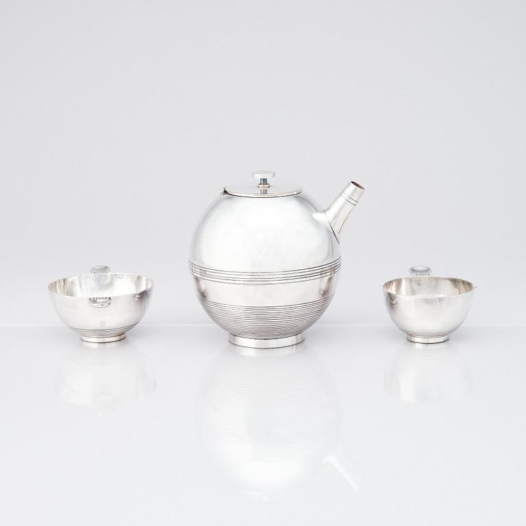 Sylvia Stave, an alpacca coffee service, C.G. Hallberg, Stockholm 1930s.