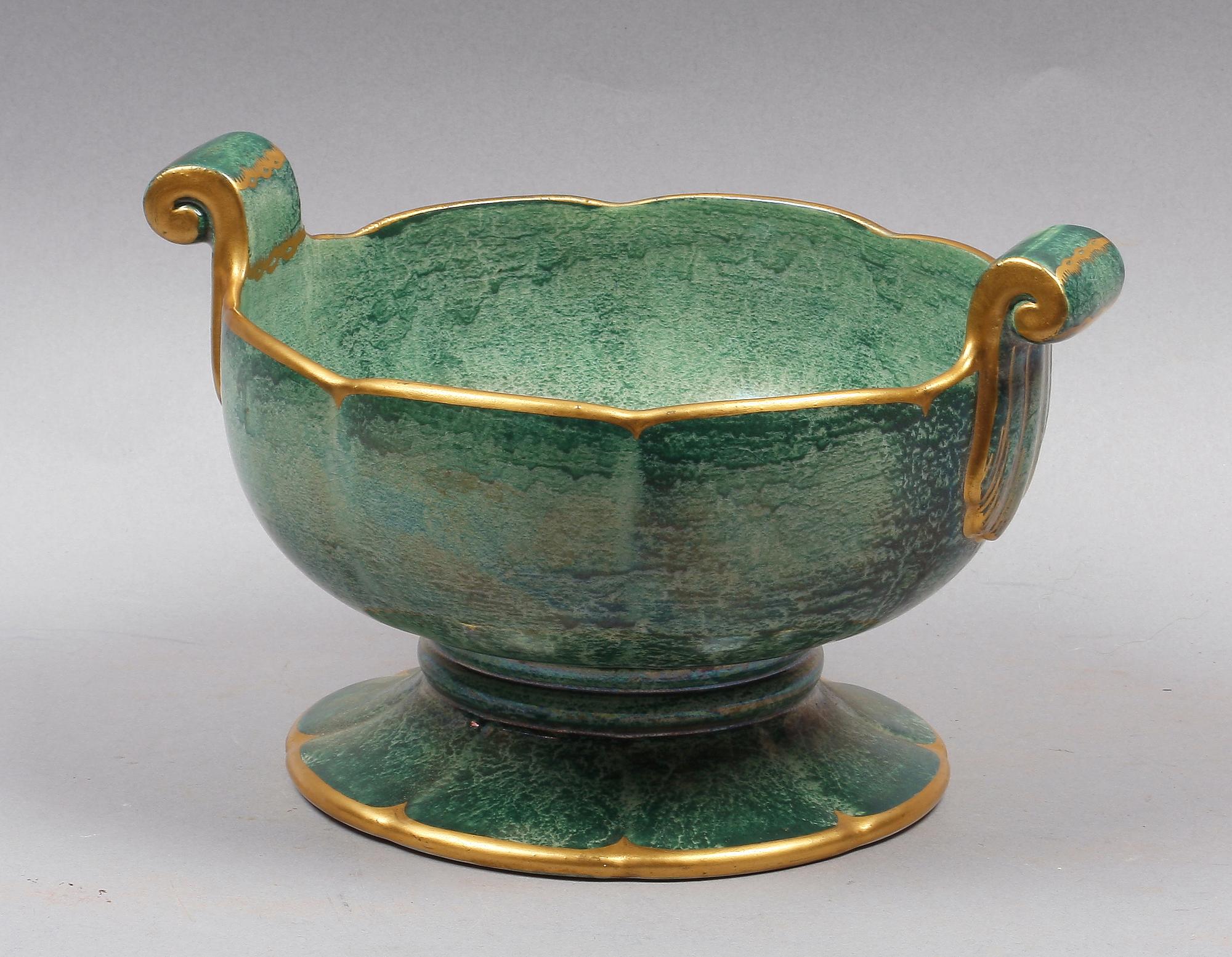 SKÅL, flintgods, Josef Ekberg, Gustavsberg. Dat 1928.