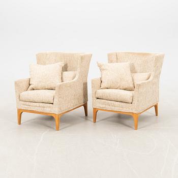 Armchairs a pair of Fogia contemporaries.