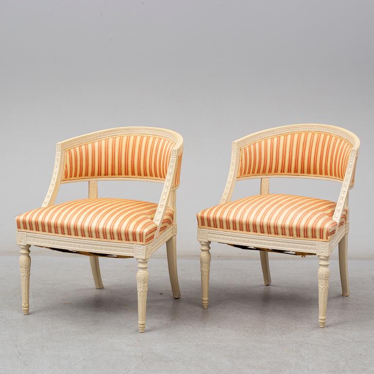 A mid 20th Century late Gustavian style armchairs.