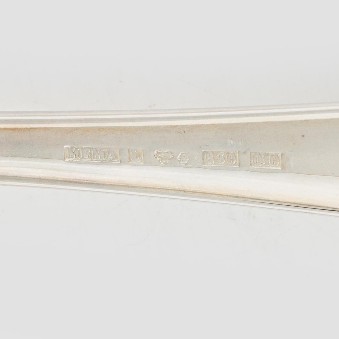 Besticksuppsättning i schatull, 133 delar, modell "Haga", Mema, Lidköping, 1989-1990.