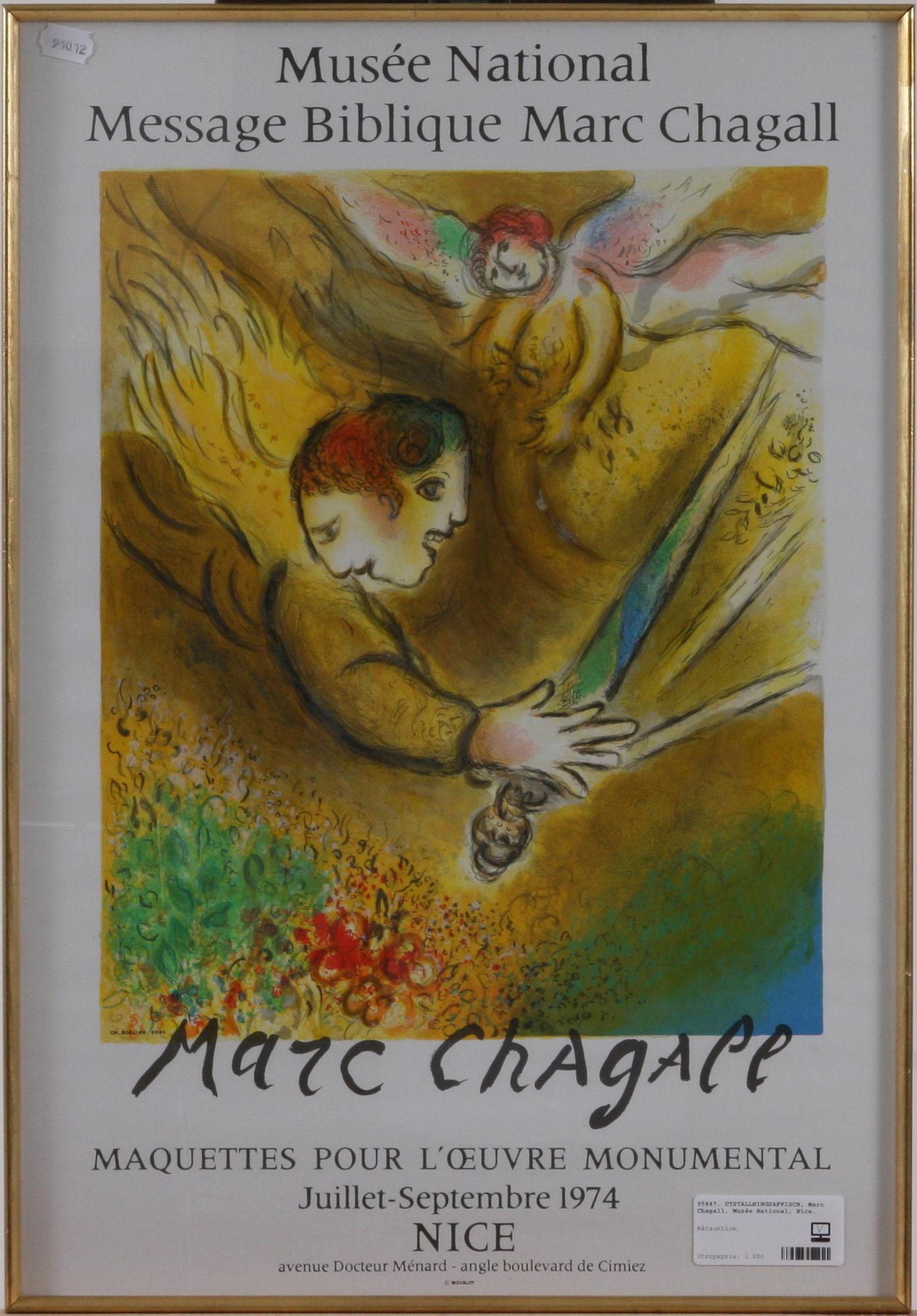 UTSTÄLLNINGSAFFISCH, Marc Chagall, Musée National, Nice.