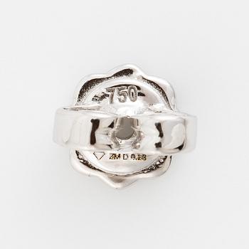 Earrings 18K white gold set with brilliant-cut diamonds, accompanied by GIA dossier.