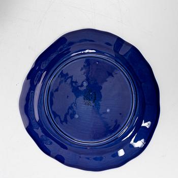 Hertha Bengtson, a stoneware bowl and twelve plates, Rörstrand, Sweden.