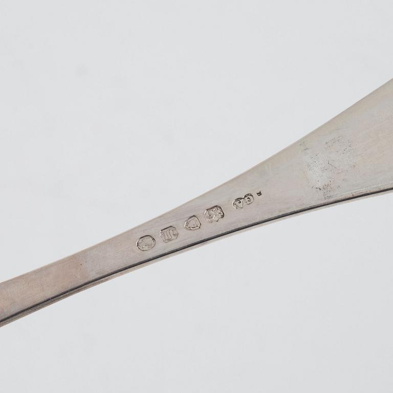 Gafflar, 9 st, silver, viktorianska, Chawner & Co (George William Adams), London, England, 1853.