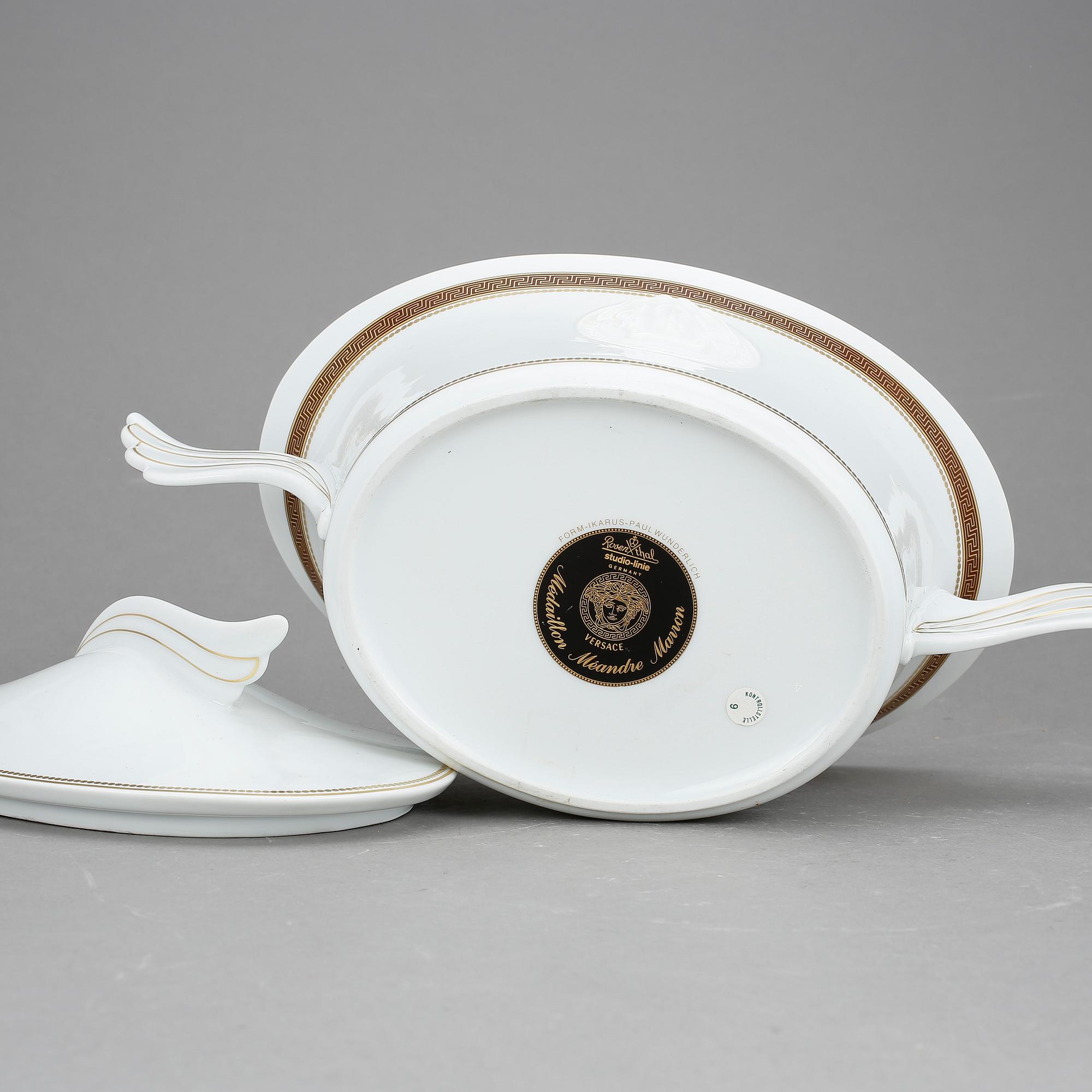 TERRIN, porslin, "Medallion Meandre Marron", Paul Wunderlich, Versace för Rosenthal.