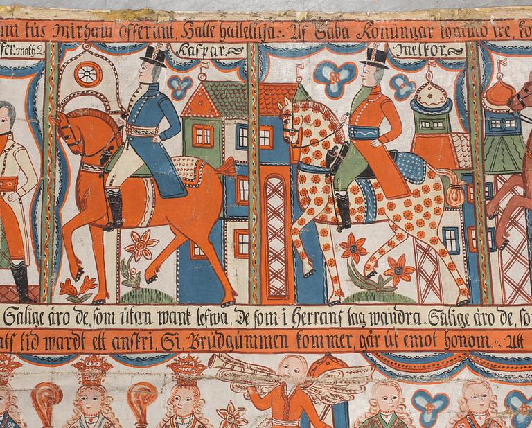 BONADSMÅLNING, allmoge, Småland, Anders Andersson, Femsjö-gruppen, märkt AAS 1817.