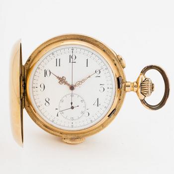 POCKET WATCH, 58 mm, hunter case, repeating, chronograph,