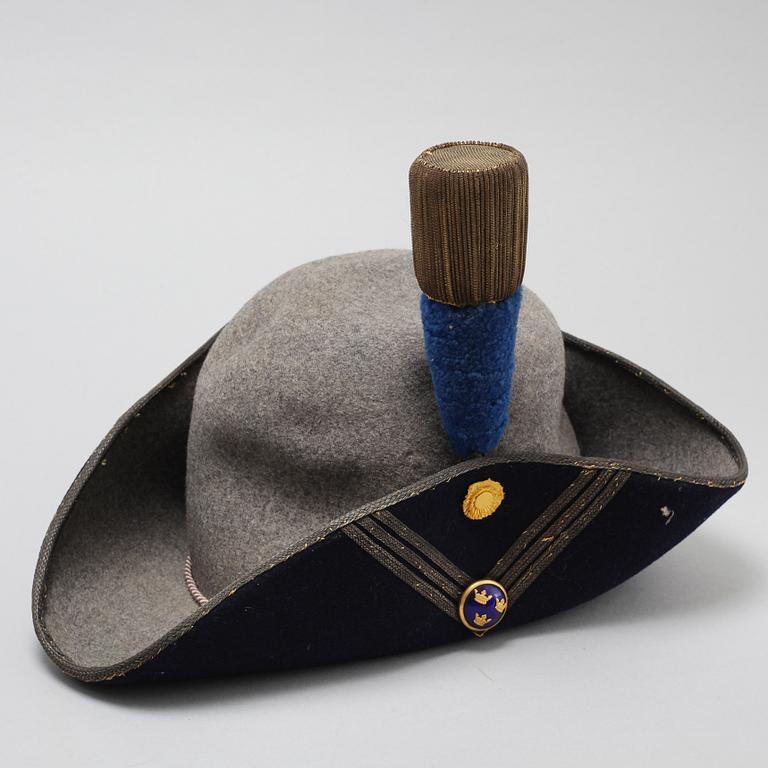 Five hats for the swedish army, 20th century.