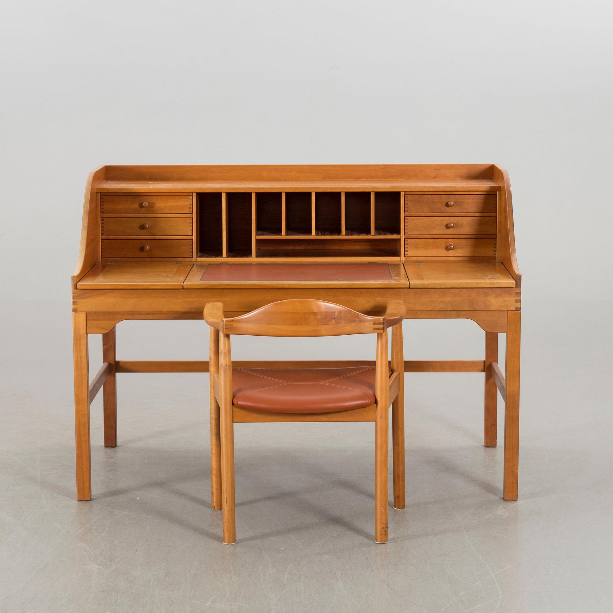 An Andreas Hansen desk and chair for Hadsten träindustri Denmark later part of the 20th century.