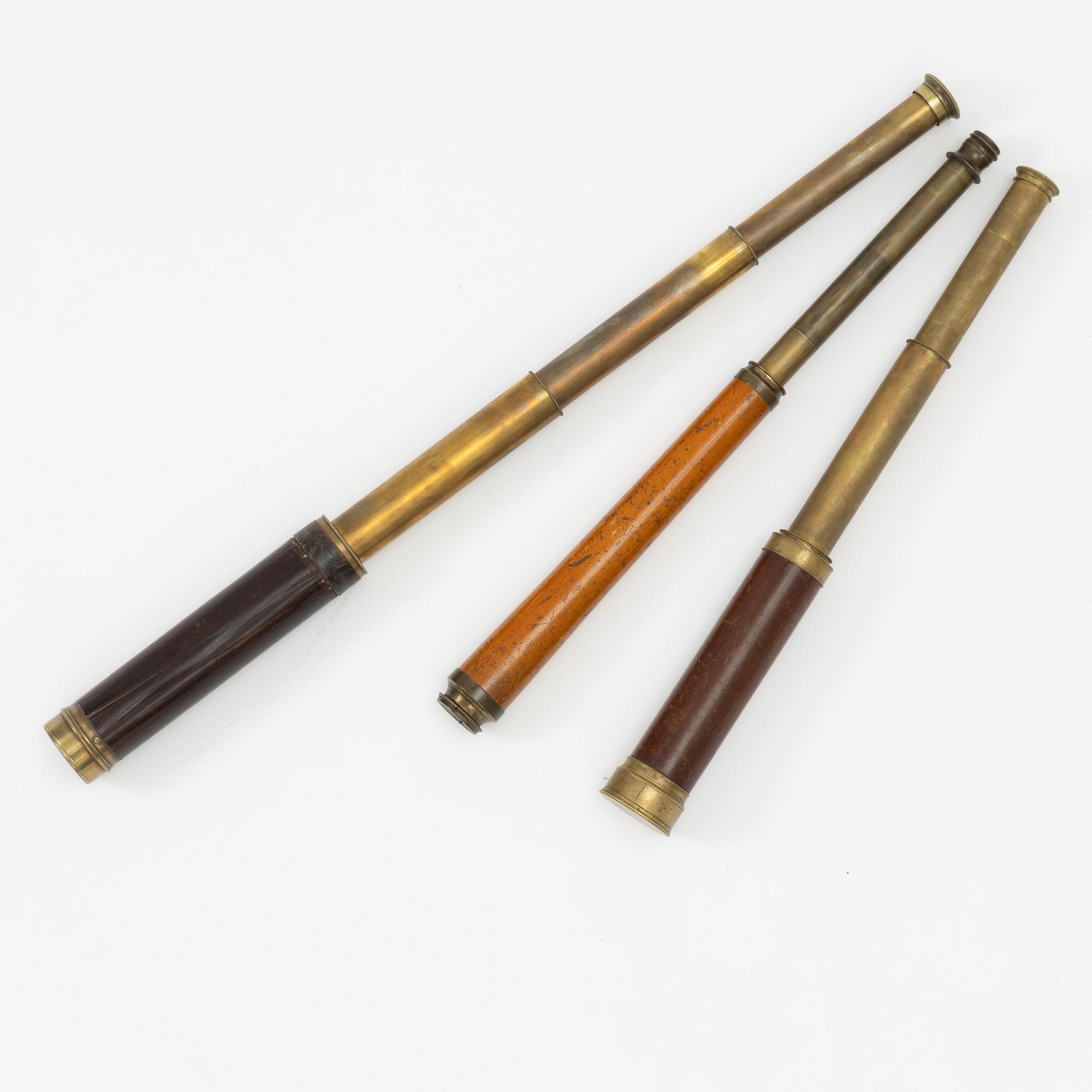 Three telescopes, late 19th century.