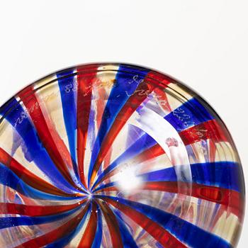 Paolo Venini, an 'a canne'-technique glass vase, Murano, 1988, Italy ed. 226/250.