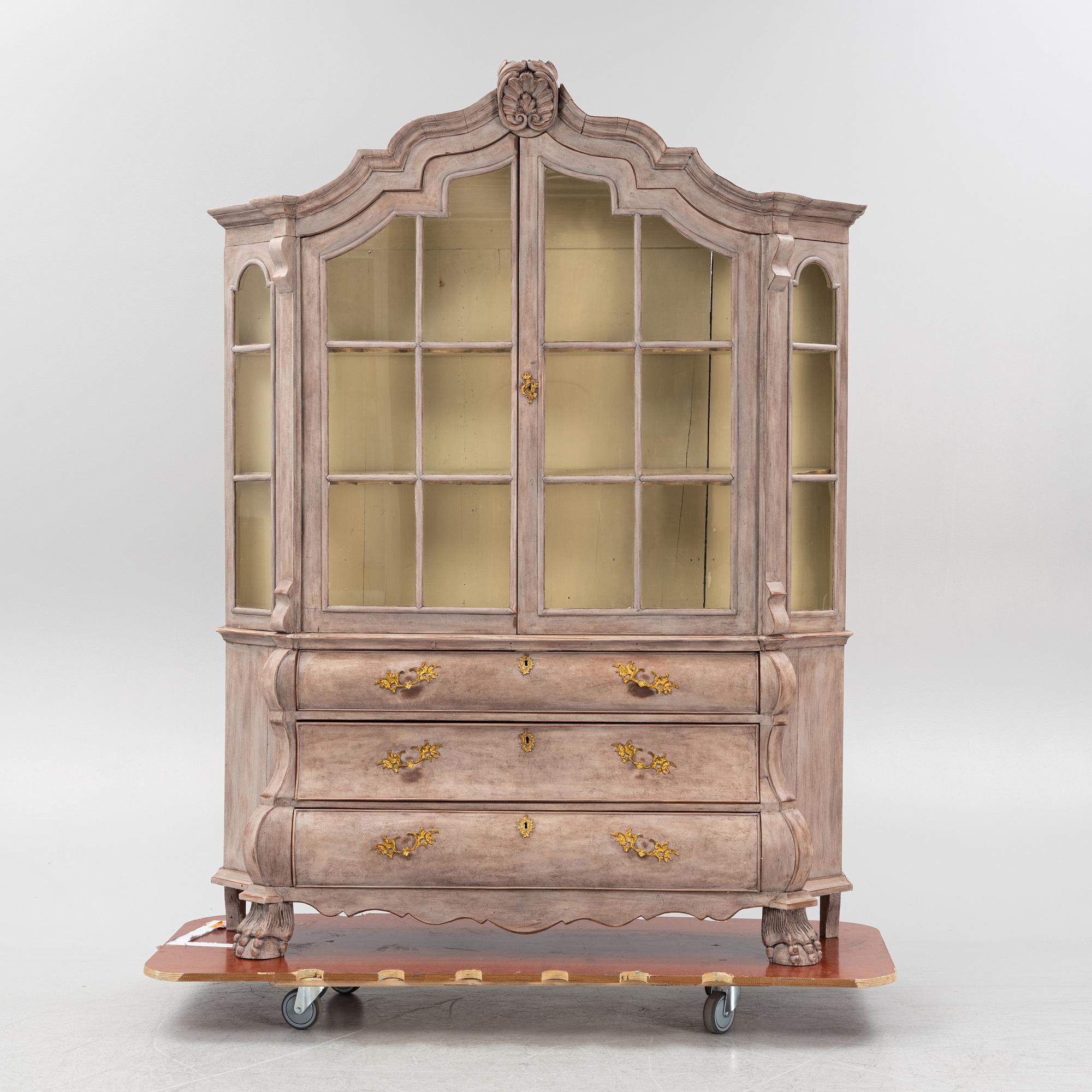 A painted Rococo style cabinet, early 20th Century.