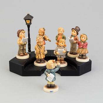 8 ceramic figurines from M.I. Hummel, Goebel, Germany.