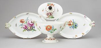 A Meissen tureen with cover and stand, period of Maroclini ca 1800.