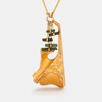 Björn Weckström, Kaulakoru "Semiramis", 14K guld, turmaliner. Lapponia 1973.