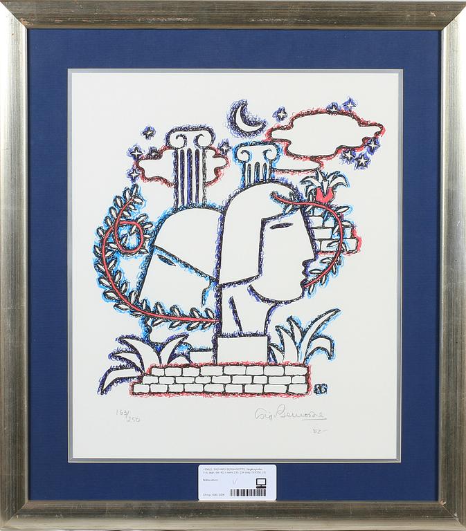 SIGVARD BERNADOTTE, färglitografier, 3 st, sign, dat -82 o numr 230, 234 resp 163/250.