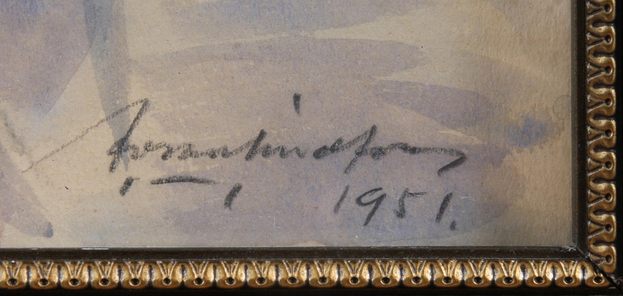 ANTON LINDFORS, akvarell, sign o dat 1951.